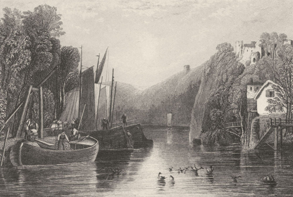 YORKSHIRE. Knaresborough Castle. DUGDALE 1845 old antique print picture